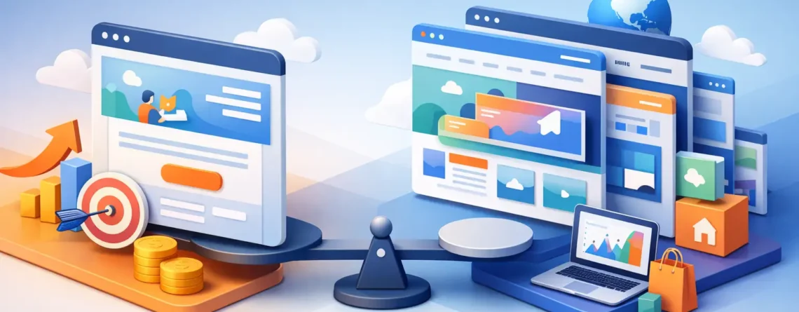 Landing page versus sitio web: cuál vende más