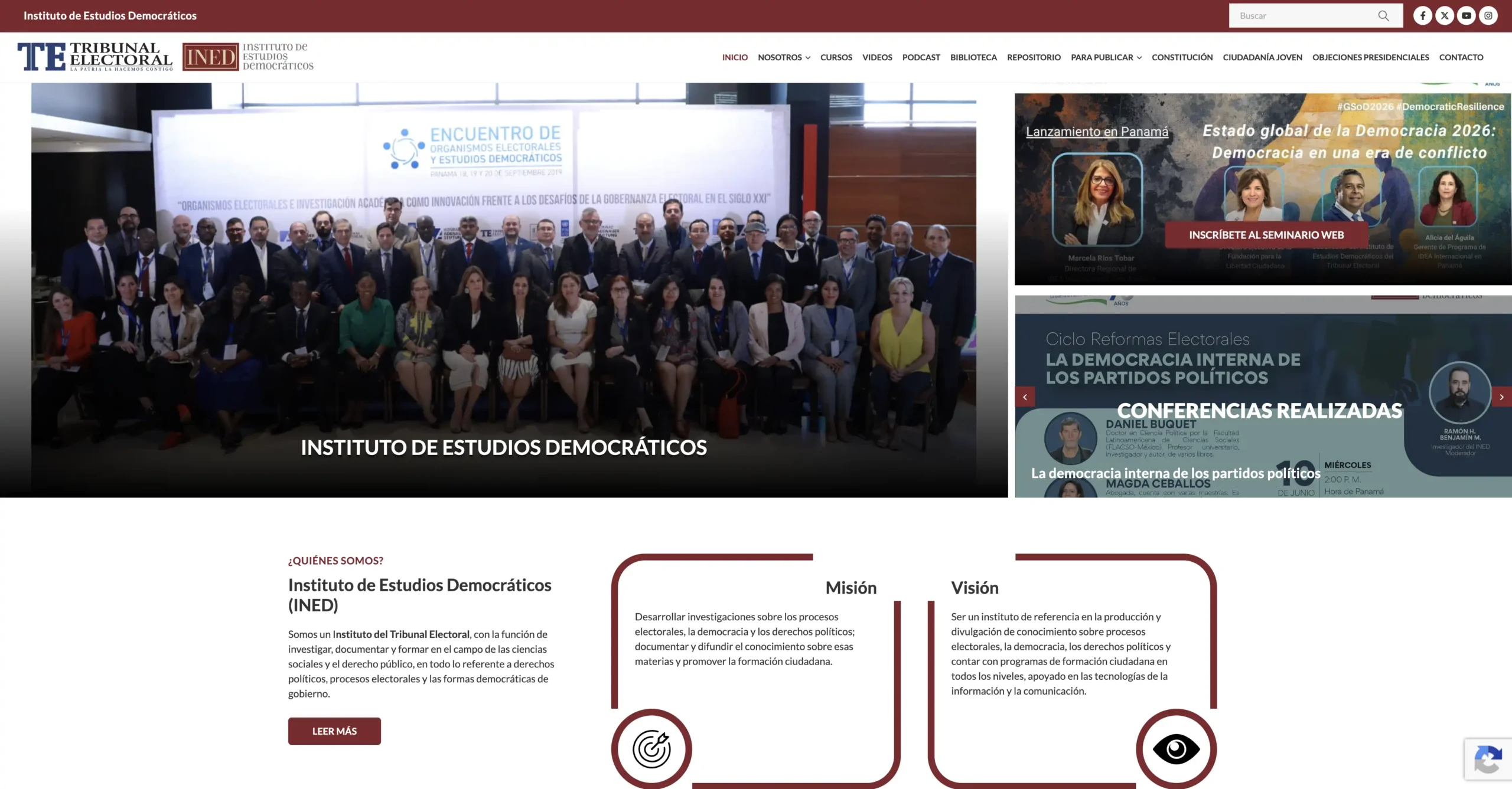 Sitio web institucional del Tribunal Electoral desarrollado por Web Studio Panamá
